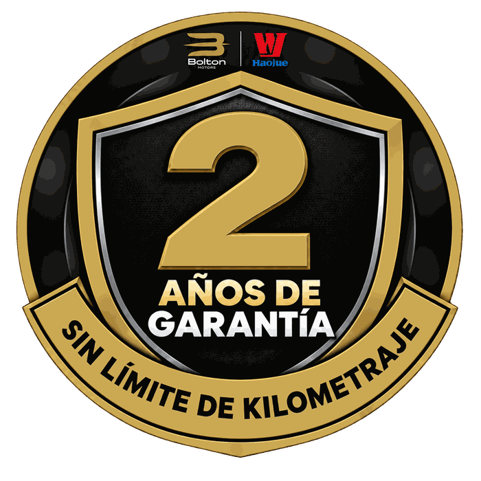 2 años de garantía sin límite de kilometraje - Bolton Motors y Haojue